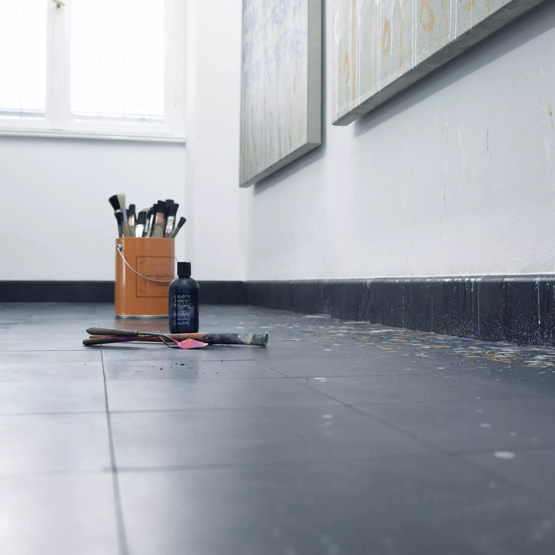 Zementfliese schwarz N° 60