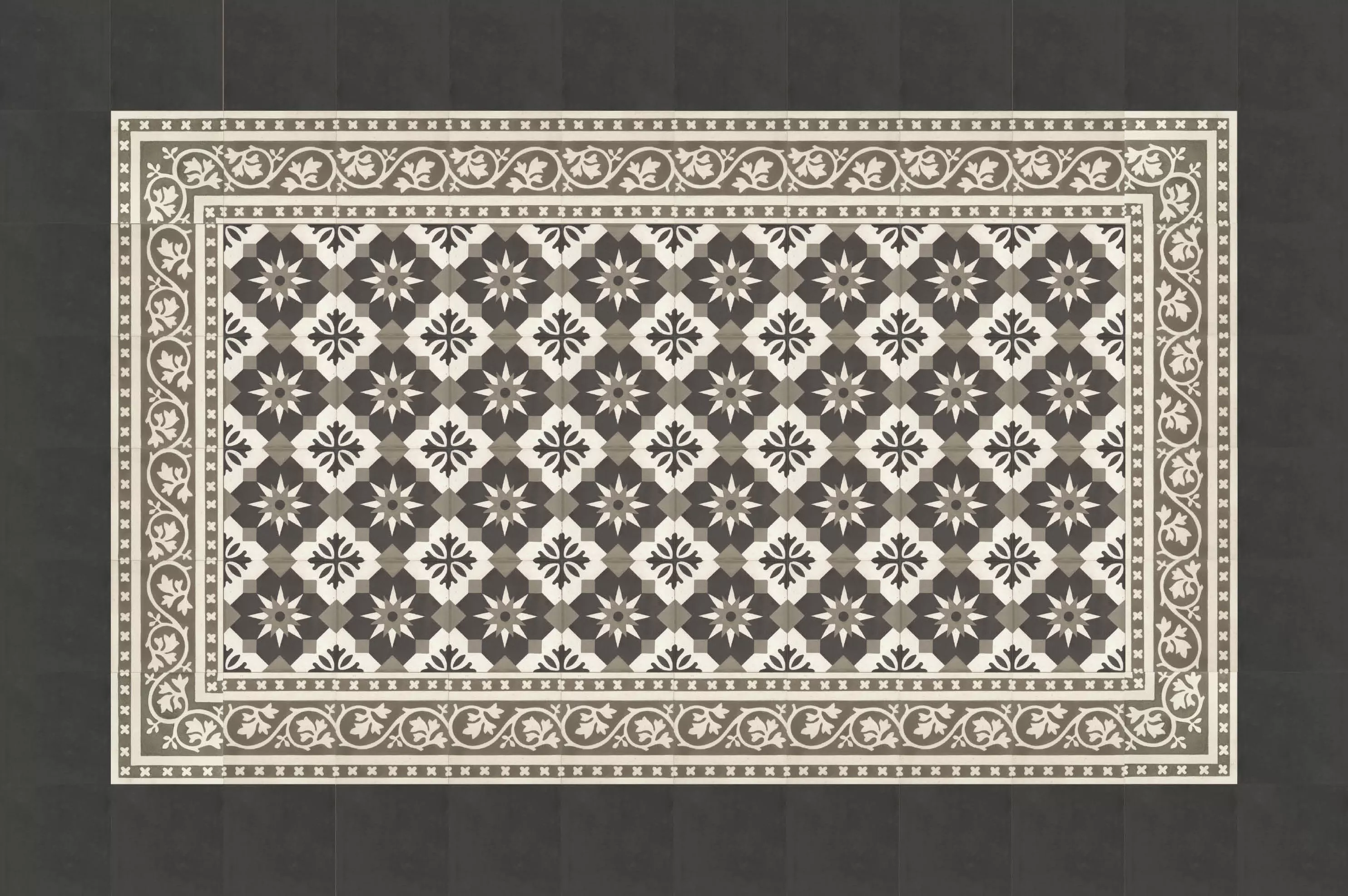 VIA Verlegemuster in graubraun und schwarz