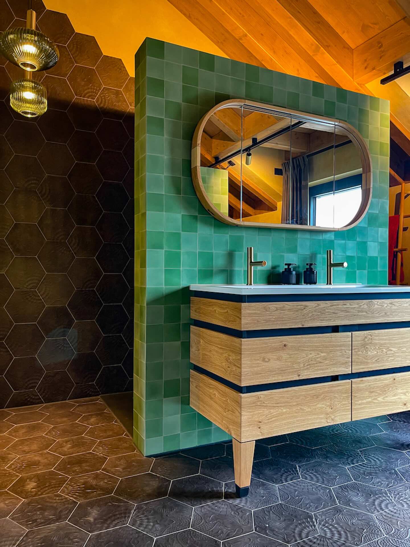 Zementfliese grün N° 022