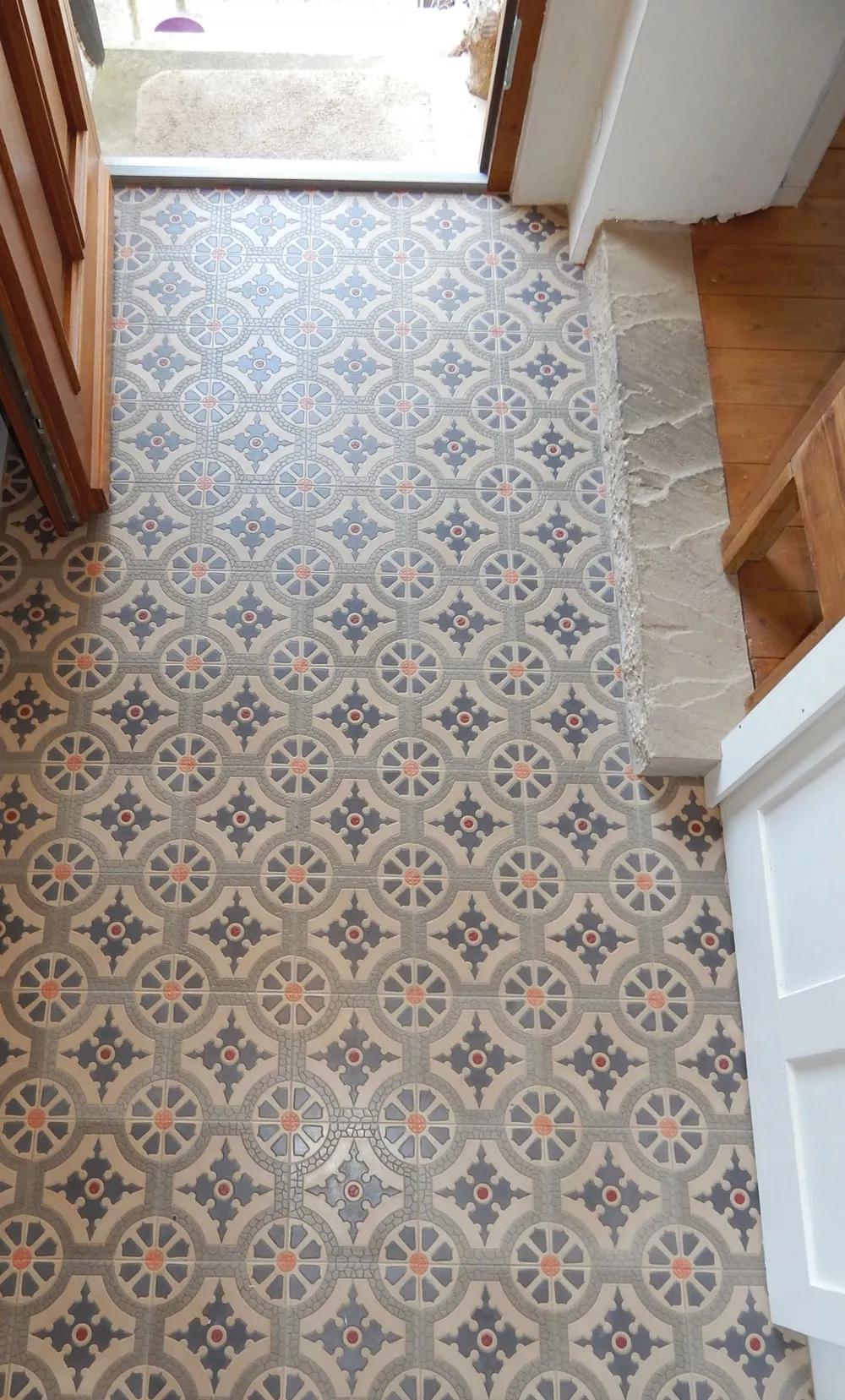 Zementfliese N° 41152 - Riffel