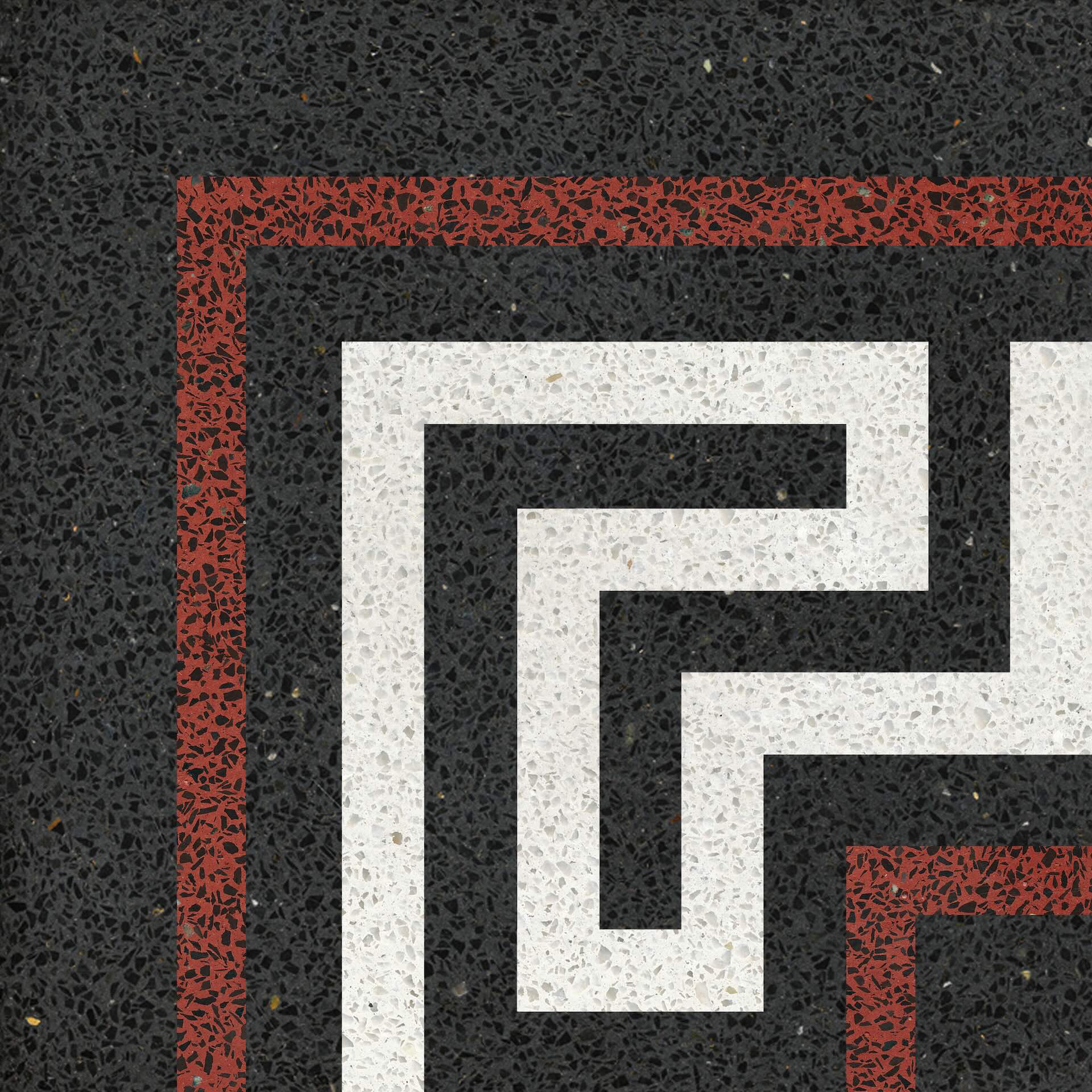 Terrazzo Eckfliese zum klassischen Mäanderrand N° 720932