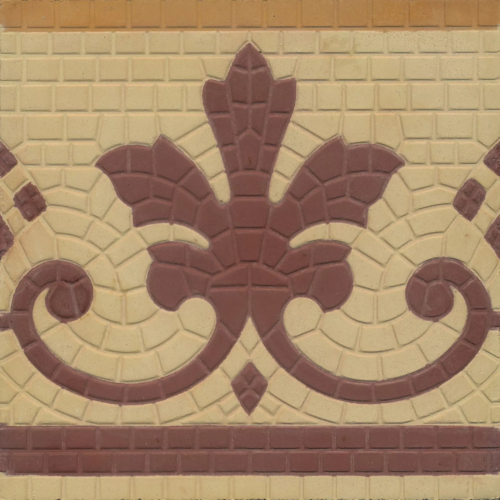 Zementfliese N° 52009/140 - Rand, Riffel