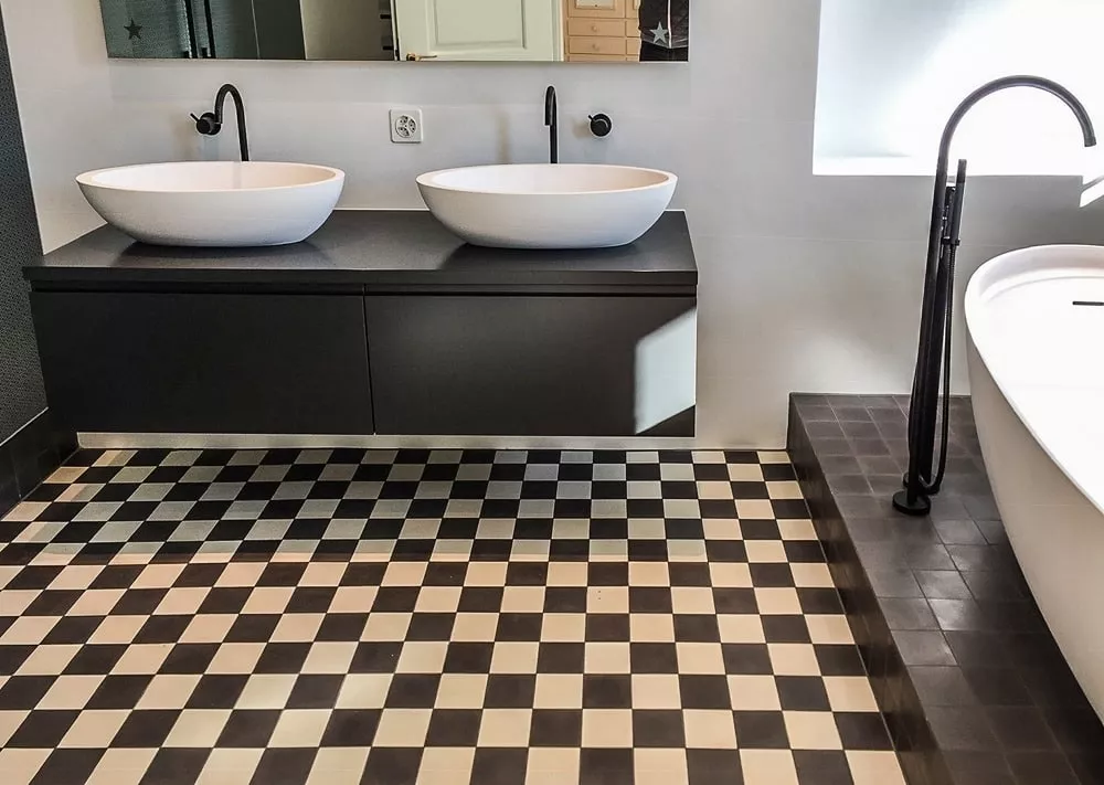 Zementfliese schwarz N° 060