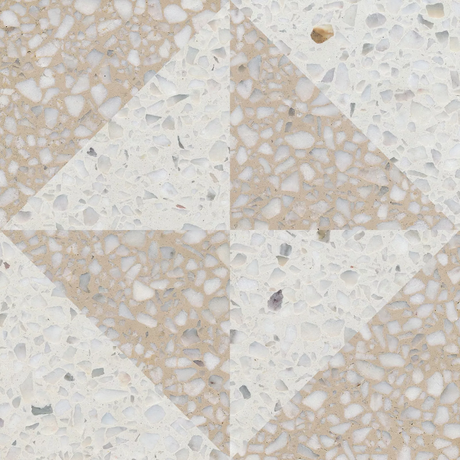 VIA Terrazzo grob in hellem Dreieck Muster