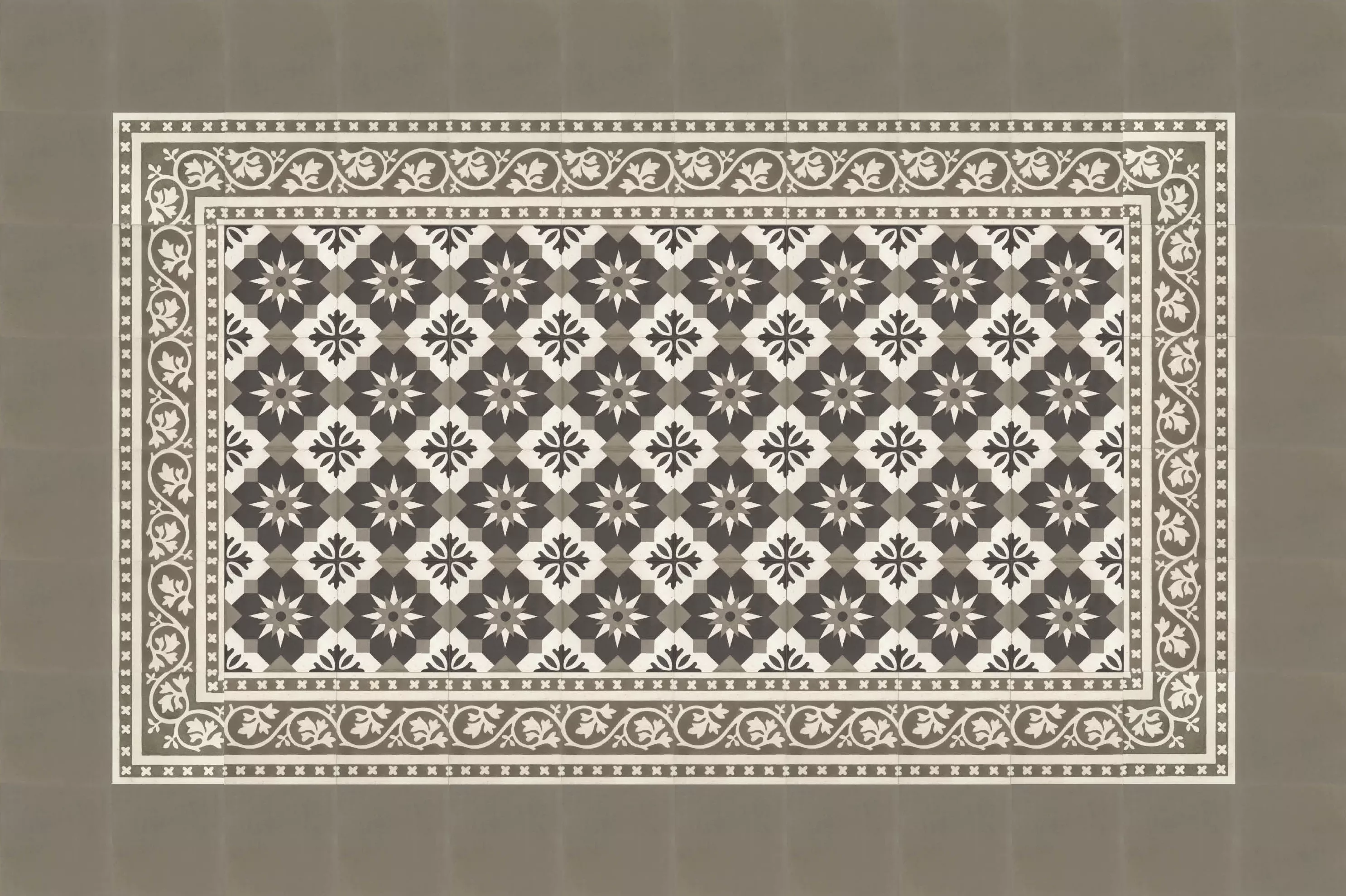 VIA Verlegemuster in graubraun und schwarz