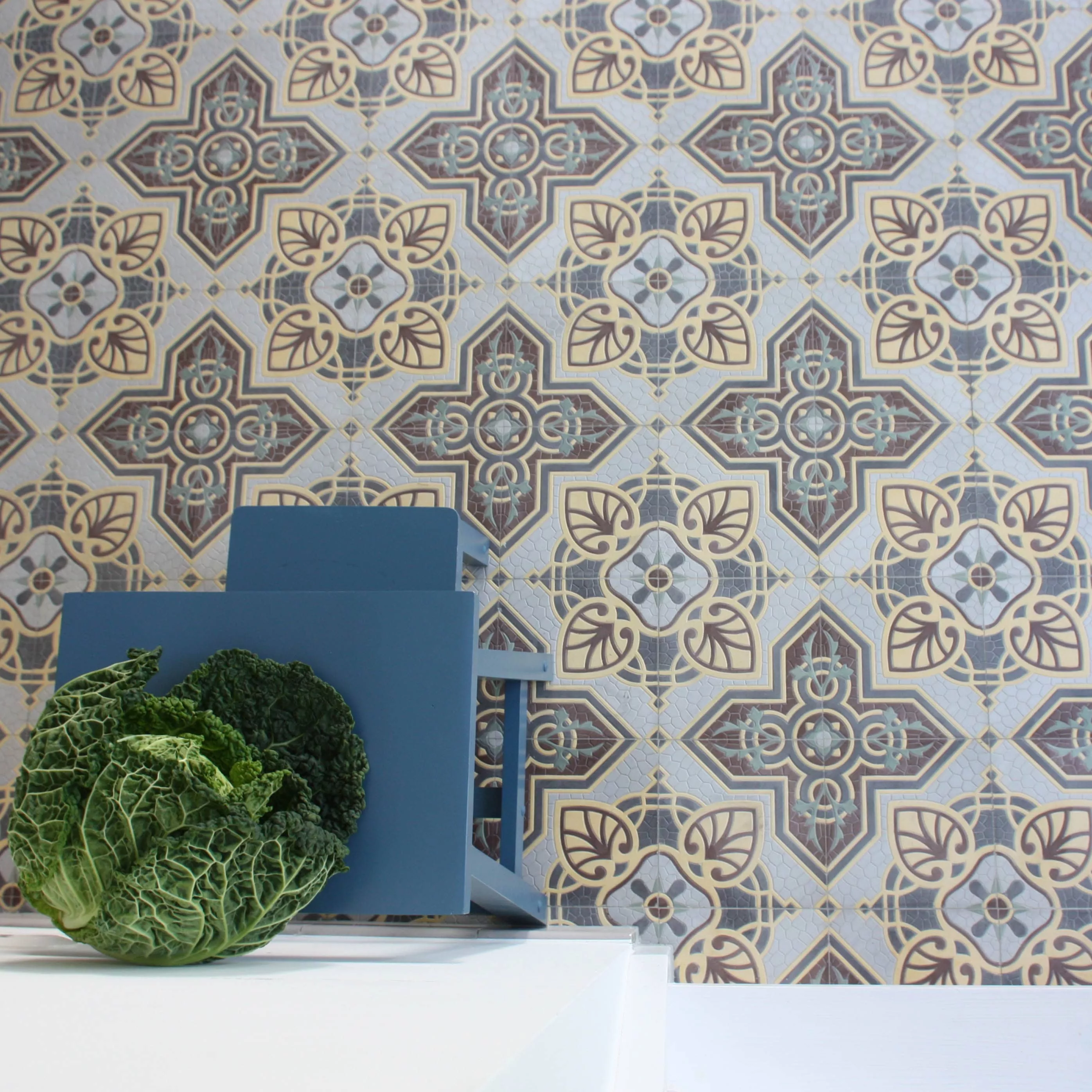 Zementfliese N° 41071 - Riffel