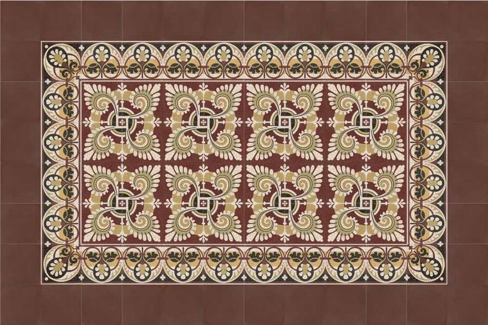 Zementfliese N° 53165 - Ecke, Riffel